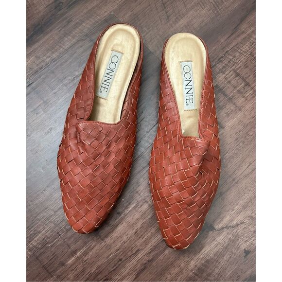 Connie Wicker Woven Slip-On Brown Shoes, Size 9 - Picture 1 of 9